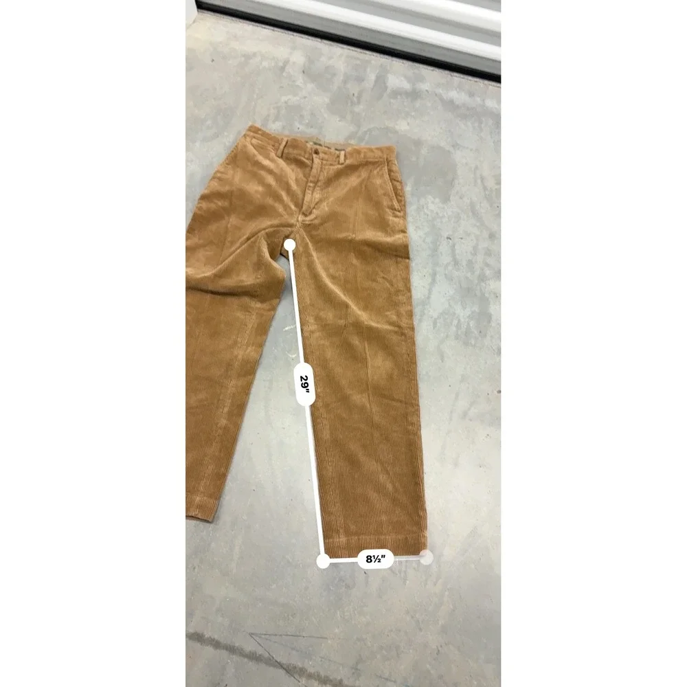 90s Mens Polo Ralph Lauren Wide Wale Corduroy Trousers Tan Brown 32x29